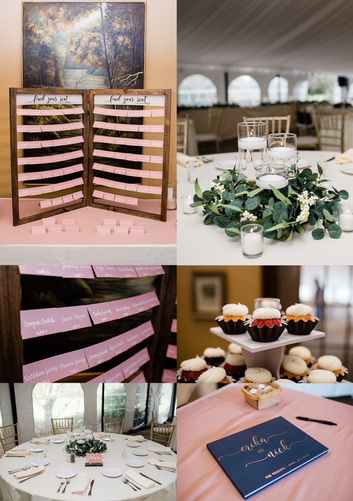 Reception details at a Michigan wedding at Pine Trace Golf Course.