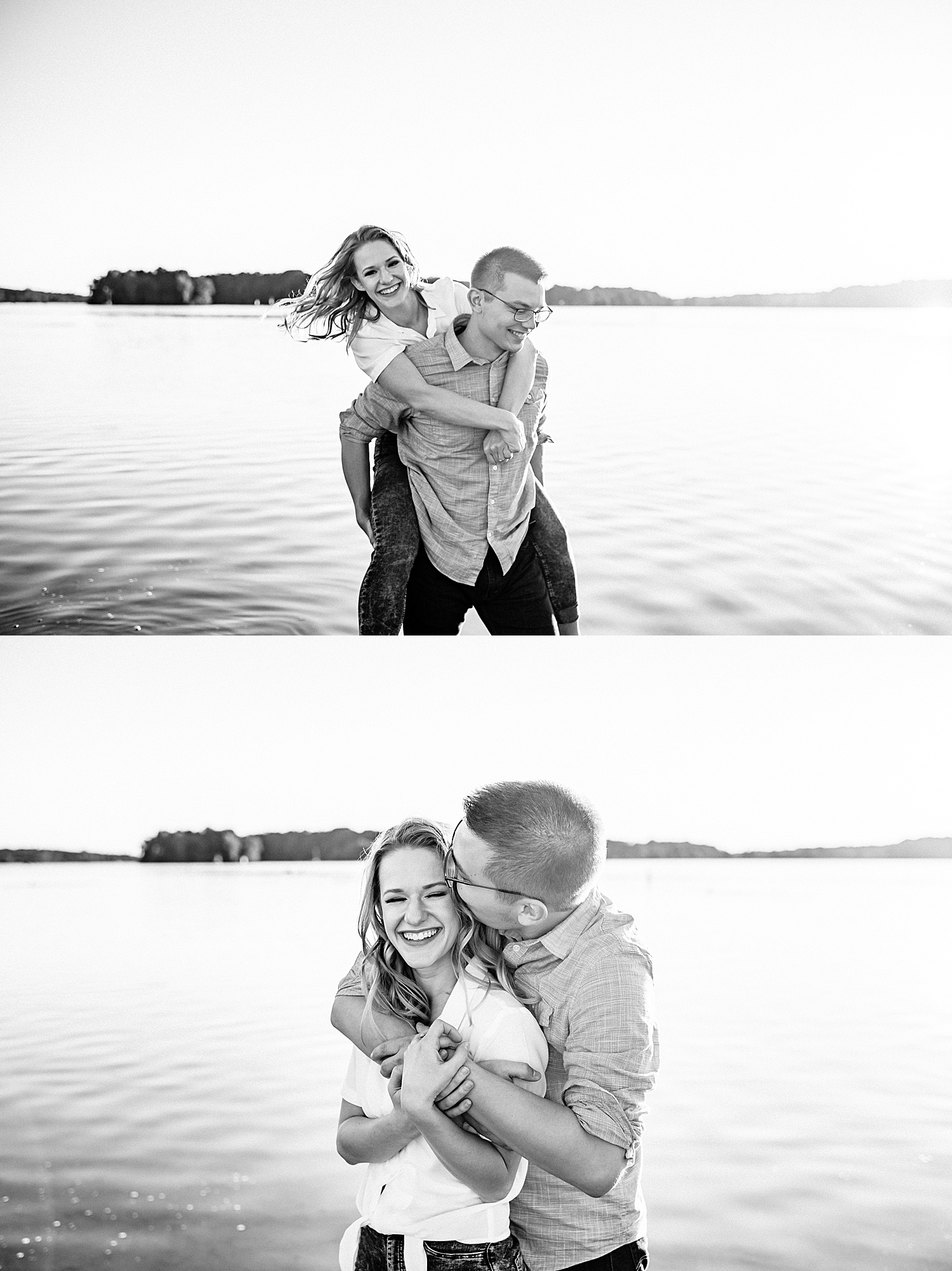 couple at Kensington Metropark session in the water wrapped in each others arms