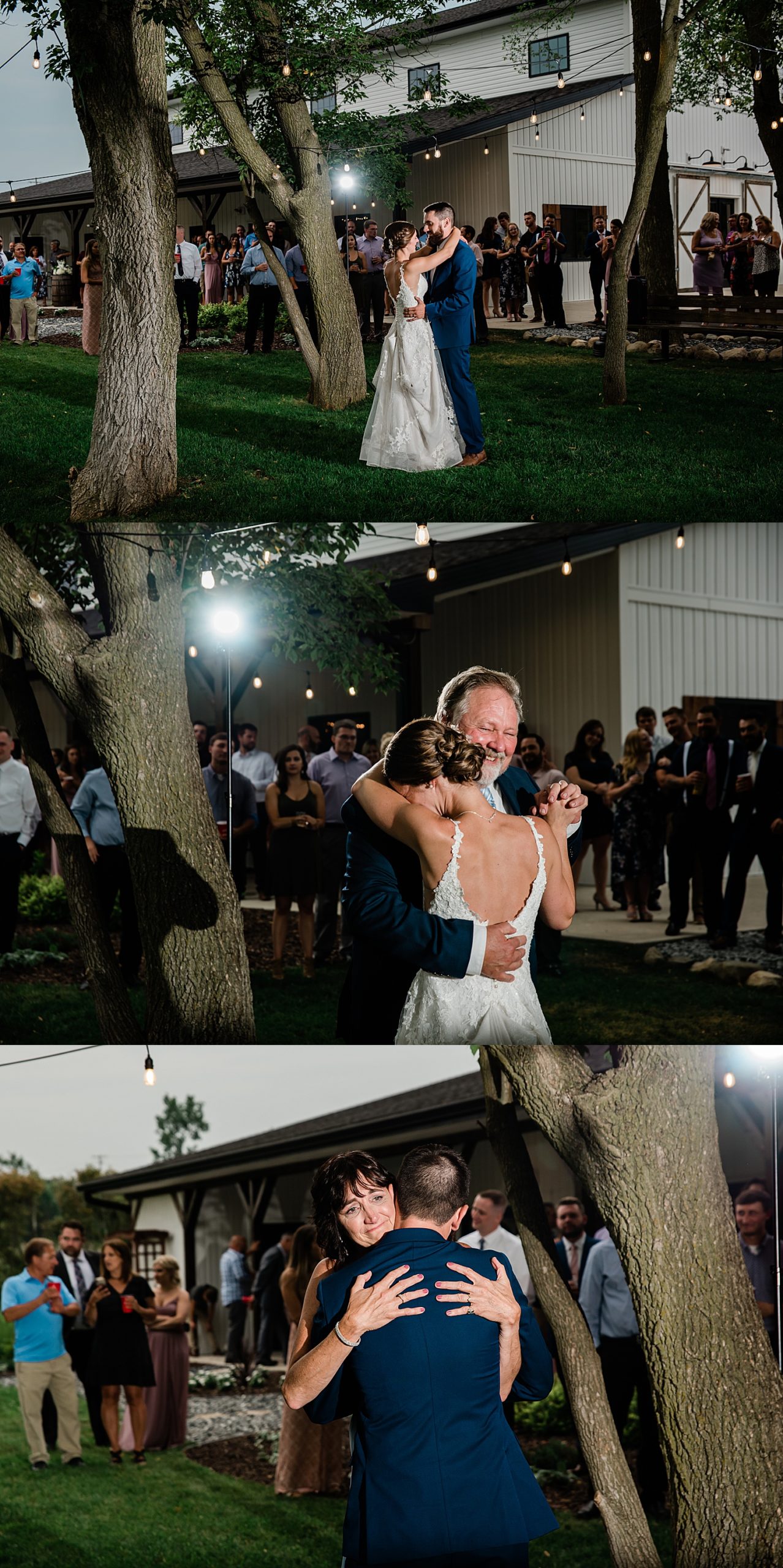 First dance between bride and groom and father of the bride and mother of the groom
