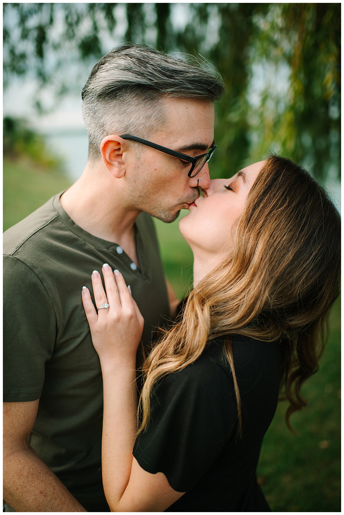 Couple share a kiss for Brittany Emerson Photography