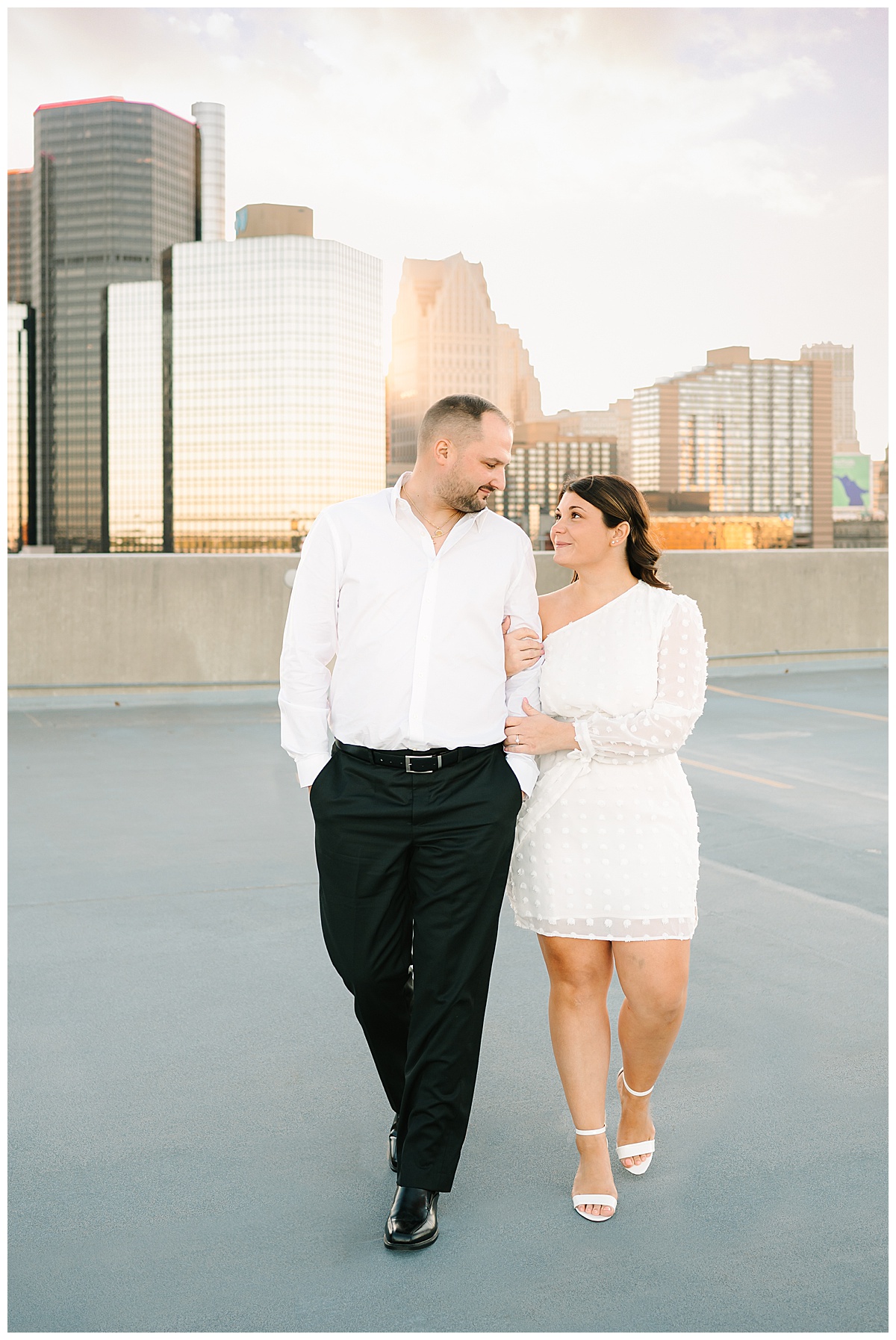 Fiance holds the other one close for Michigan Wedding Photographer
