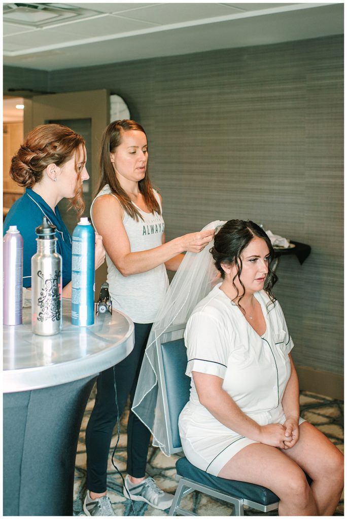 Bride getting ready for Michigan Wedding Photographer