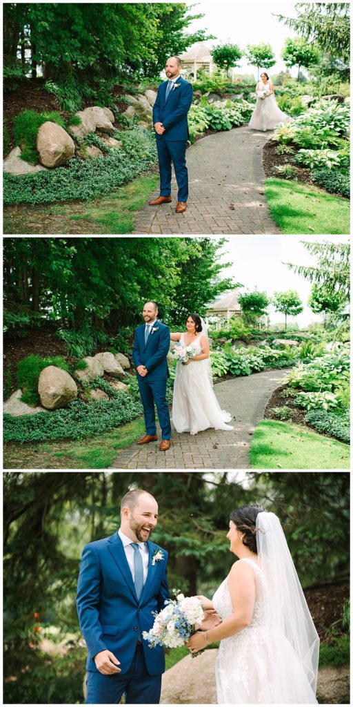 First look for bride and groom by Brittany Emerson Photography