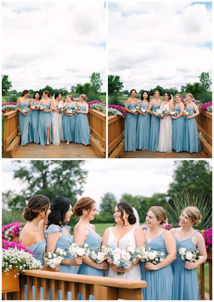 Bride with bridal party for Michigan Wedding Photographer