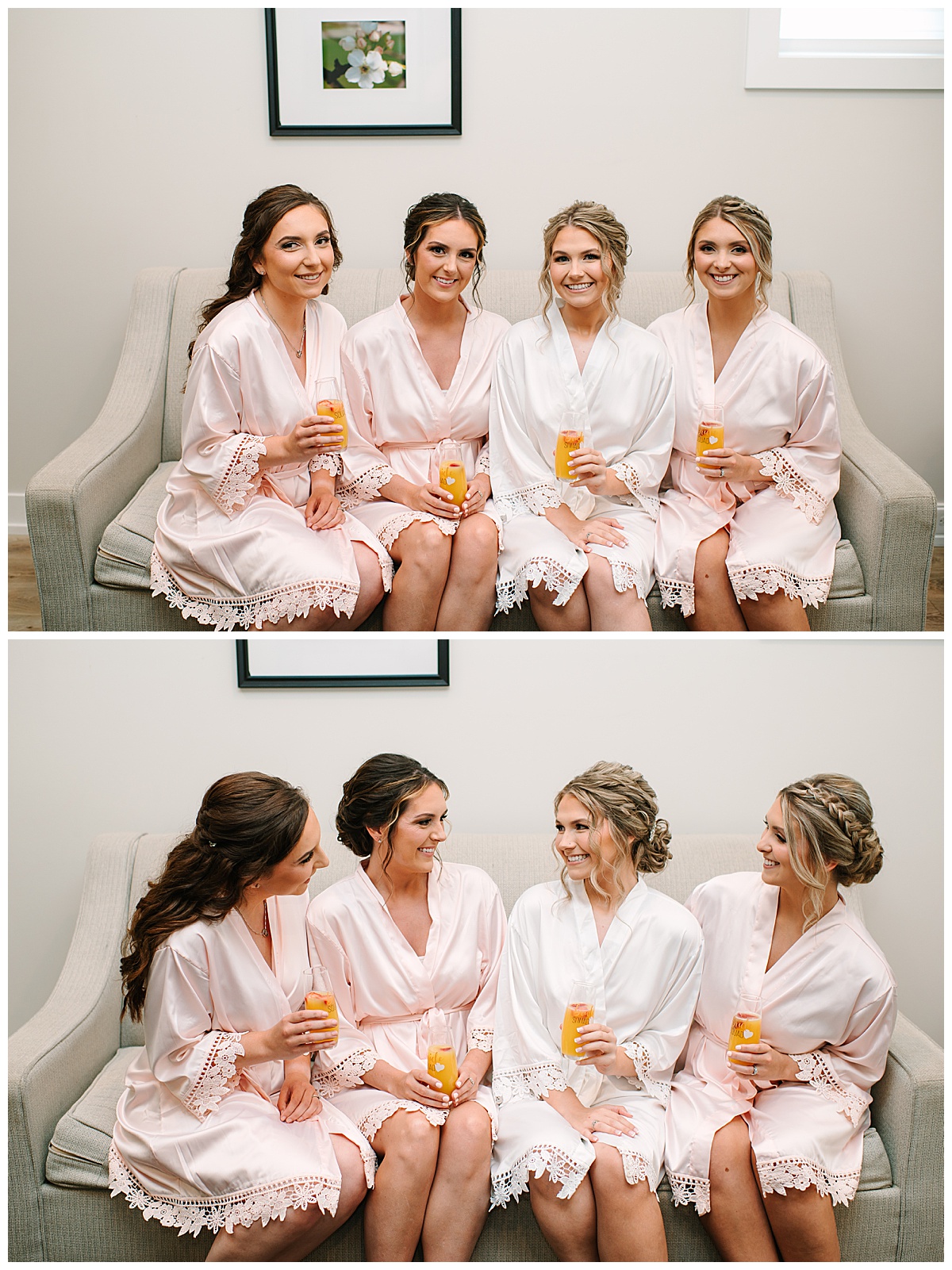 Bridal party toasts and cheers at Bay Pointe Woods