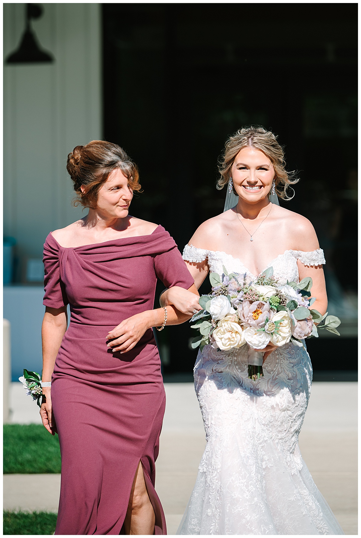 Mom walks Daughter down the aisle by Michigan Wedding Photographer