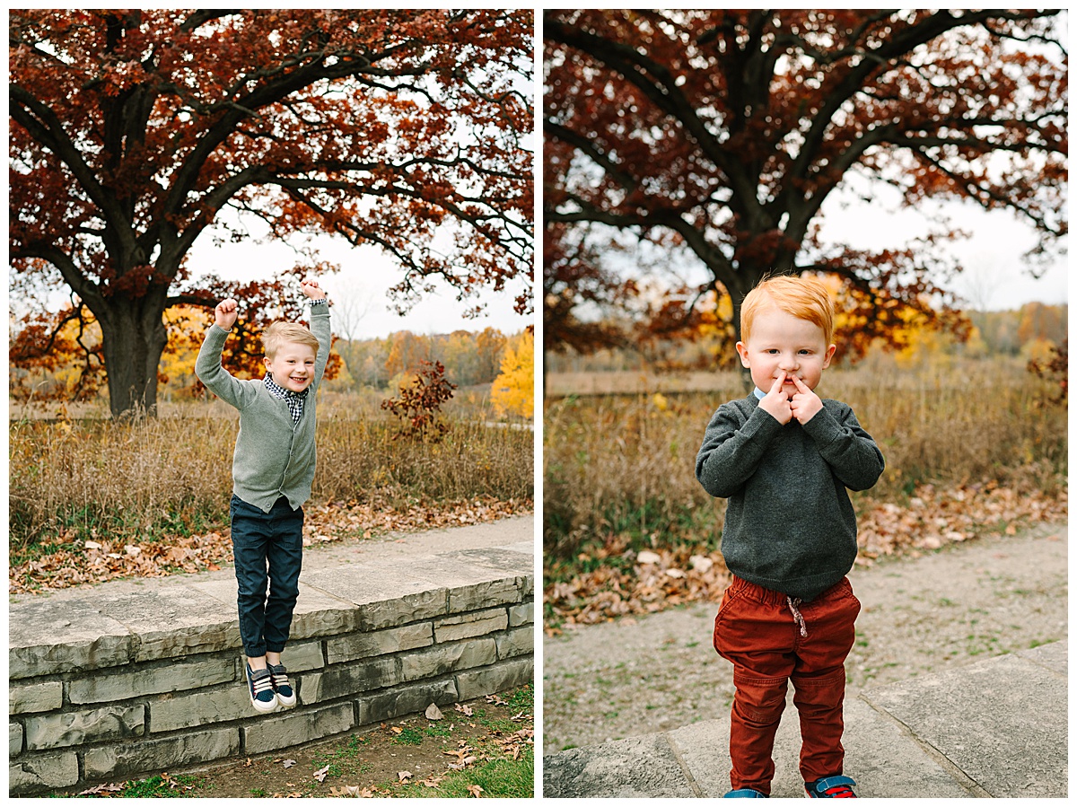 Brother acting silly for White Lake Family Photographer