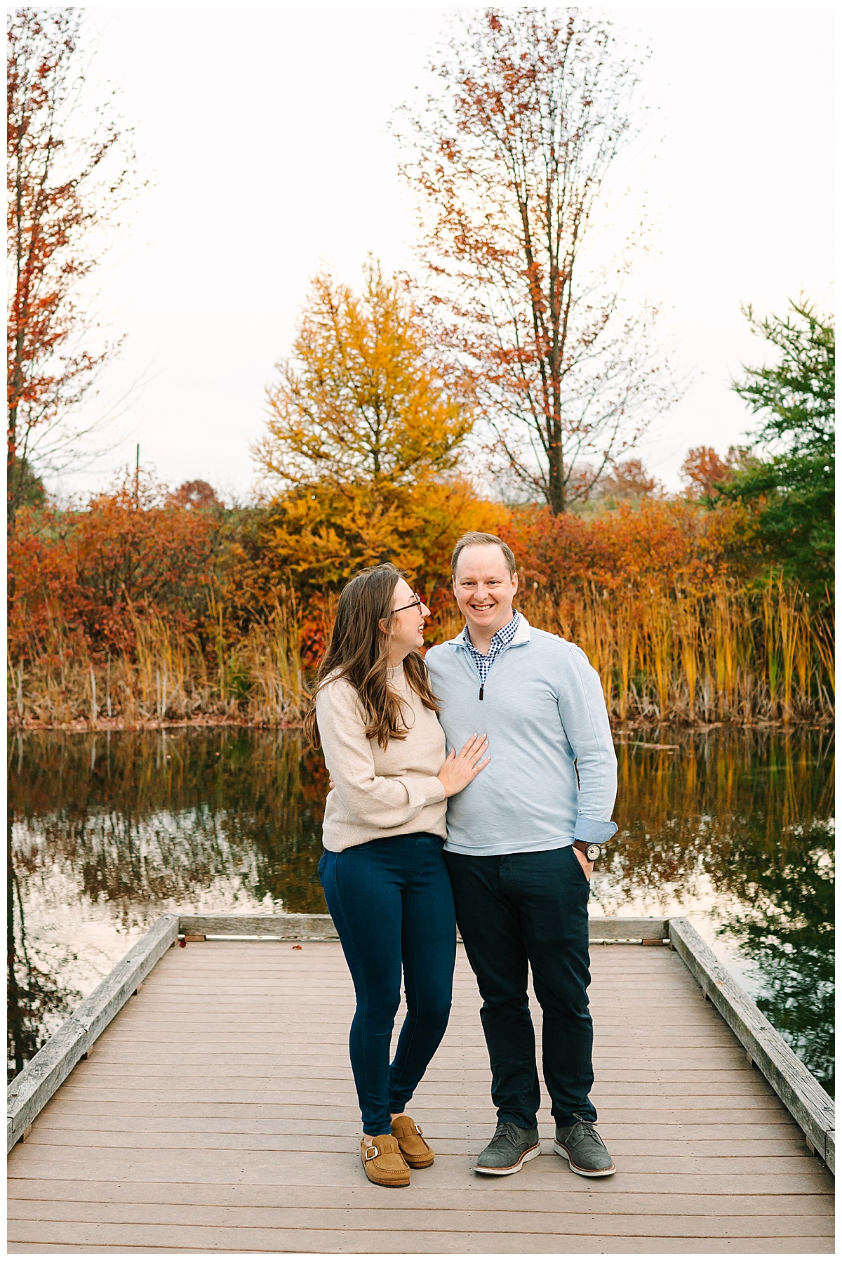 Couple stand together for White Lake Family Photographer