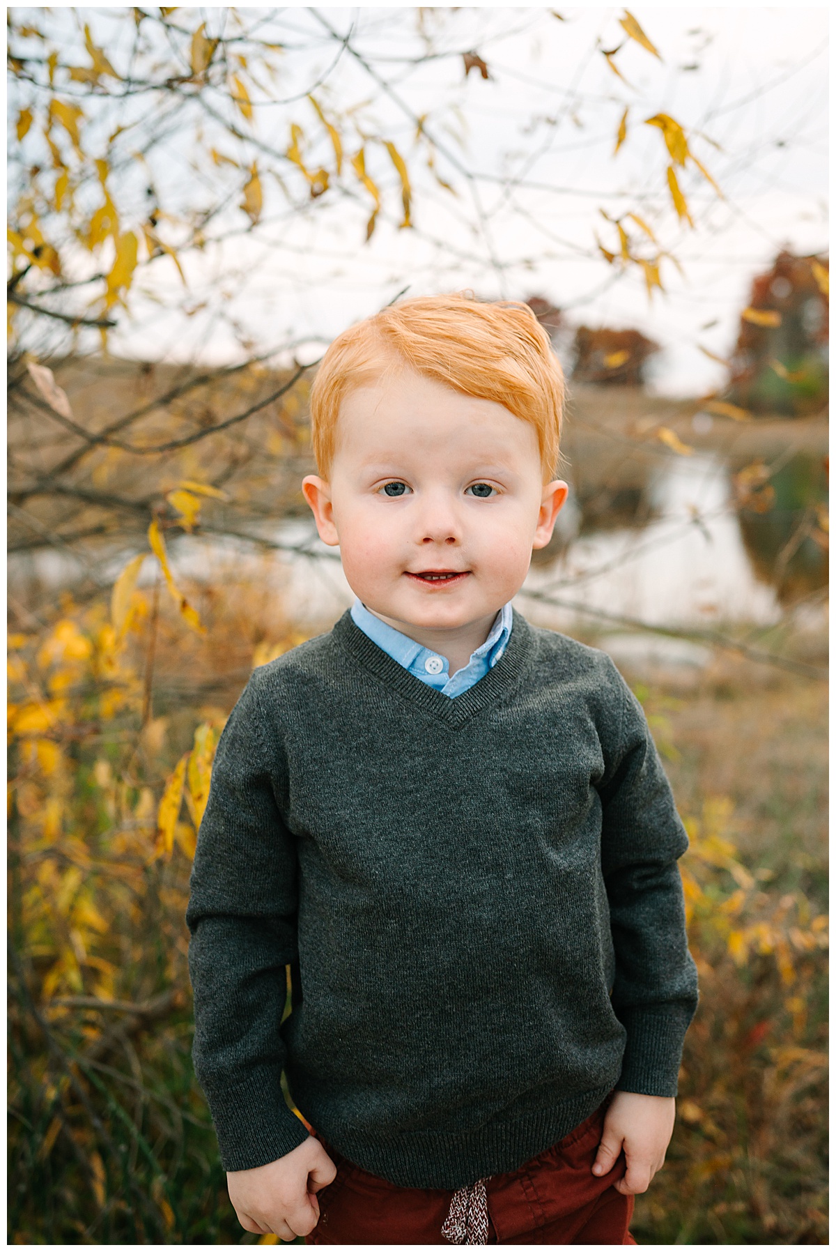 Youngest son smiles for White Lake Family Photographer