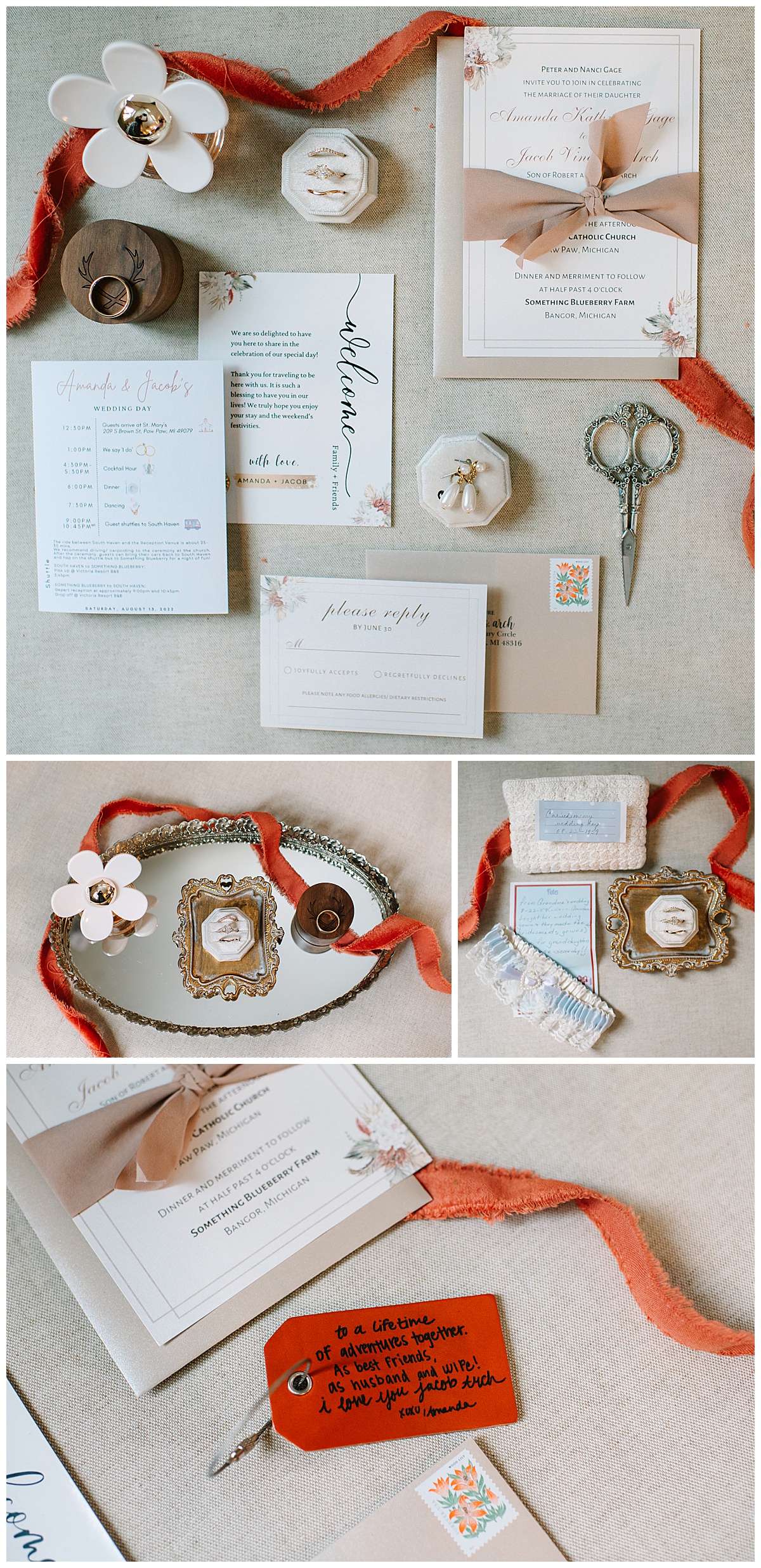 stationery details by Michigan Wedding Photographer