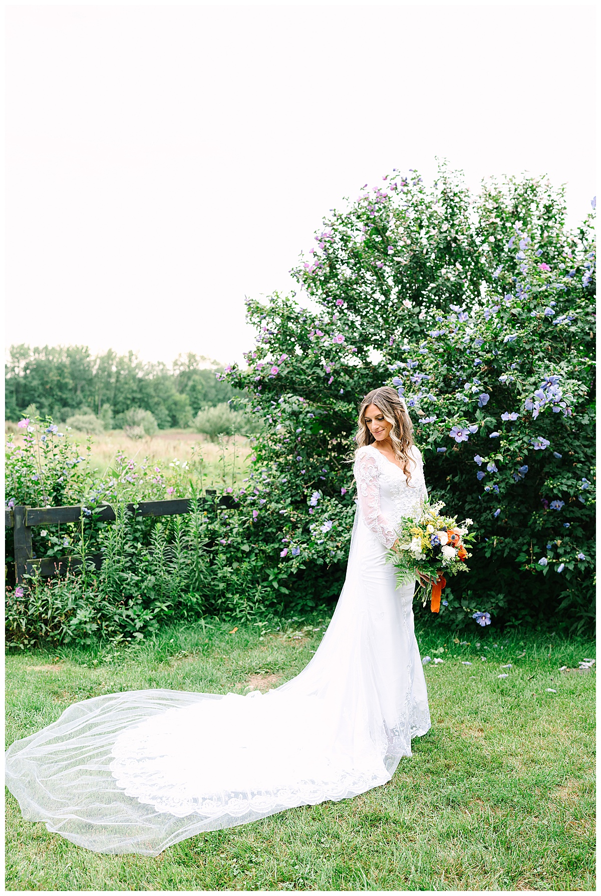 Bride in beautiful white gown for Brittany Emerson Photography