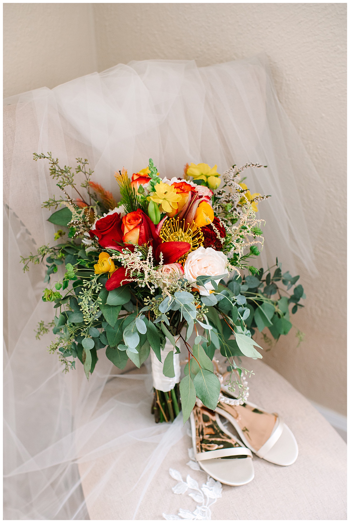 Beautiful bridal bouquet and shoes by Brittany Emerson Photography