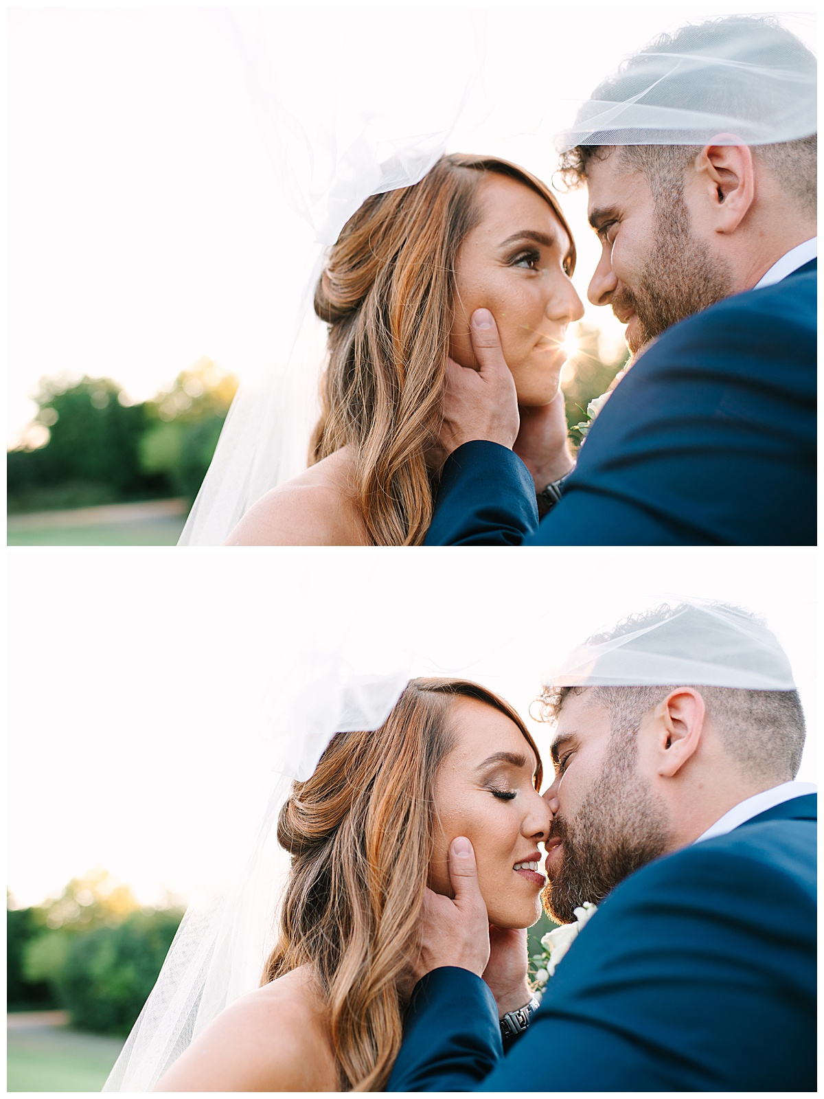 Groom brings bride in for a kiss for Brittany Emerson Photography