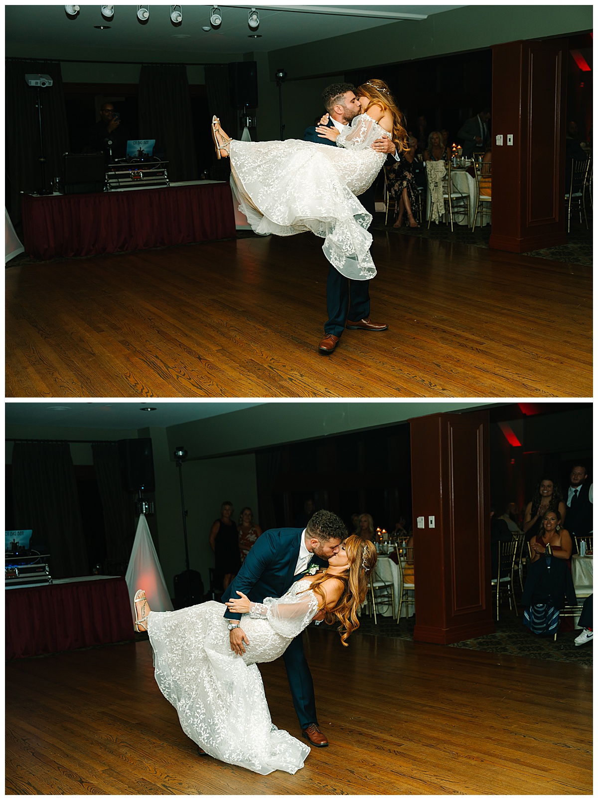 Husband and wife dance together for first dance for Michigan Wedding Photographer